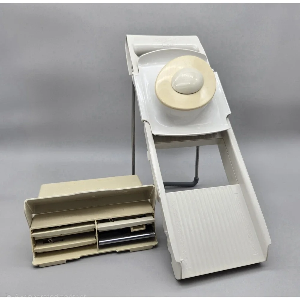 VTG The Pampered Chef #1087 Ultimate Mandoline Slicer & Grater - 4 Blades & Case